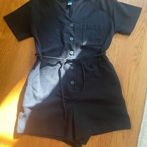 Old Navy Black Button-Front Romper